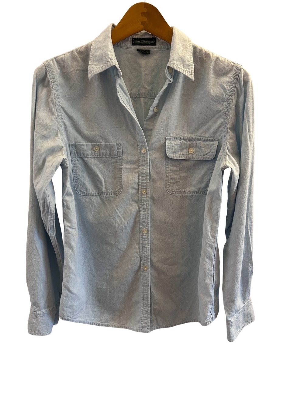 Ralph Lauren Classic Light Blue Button-Up Denim-Style Shirt Size S